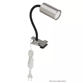   GLOBO 57911K ROBBY Csiptetős spotlámpa fém nikkel matt, műanyag fekete, fém nik