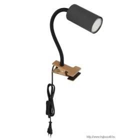   GLOBO 57911KG ROBBY Csiptetős spotlámpa fém grafit sötét, műanyag fekete, fém gr