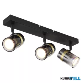   GLOBO 57916-3 TRABBY Spotlámpa fém fekete matt, füstszínű üveg, átlátszó, fém sár