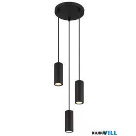   GLOBO 57918-3HB JAMES Függőlámpa, fém fekete matt, alumínium fekete matt, kábel PV