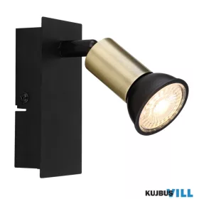   GLOBO 57998-1 DREW Fém, fekete matt spotlámpa, billenőkapcsolóval,  szélesség x