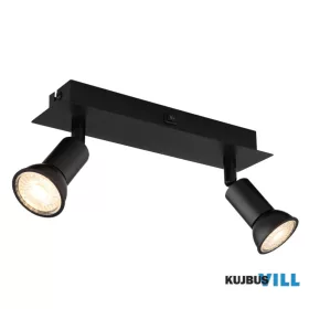   GLOBO 57998-2 DREW Spotlámpa fém fekete matt, billenőkapcsolóval,  HxSzxM.: 250