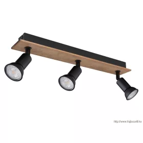   GLOBO 57998-3W DREW Spotlámpa fa sötétbarna, fém fekete matt, HxSzxM.: 400x60x90