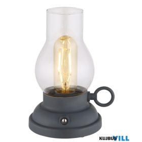   GLOBO 58016A PETRO Dekoratív lámpa, műanyag antracit matt, átlátszó üveg, műany