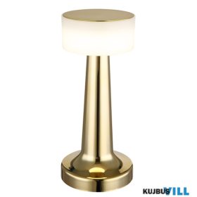   GLOBO 58447M ANGELIKA Újratölthető asztali lámpa műanyag sárgaréz/fehér,kábel PVC