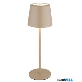   GLOBO 58482S VANCOUVER Asztali lámpa, fém homokszínű, műanyag fehér, érintéses be/k