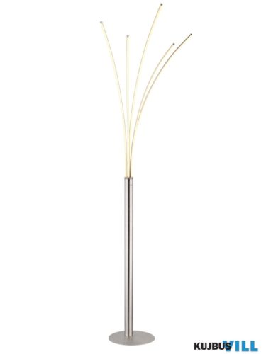 GLOBO 59229N BIZZY Álló lámpa, matt nikkel fém, fehér műanyag, króm, fekete PVC kábel, érintéses dimmer, 3 fokozatú dimmer: 100-60-20%, HxSzxM: 560x600x1870mm,