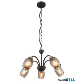   GLOBO 60297-5H GERLY Függeszték  fém fekete matt, füstszínű  üveg, fém fa megjele