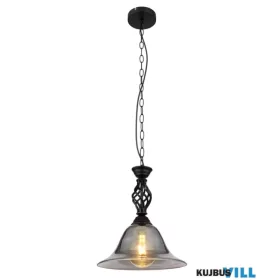   GLOBO 60298H GONNY Függeszték fém matt fekete, füstszínű üveg, fekete PVC kábel