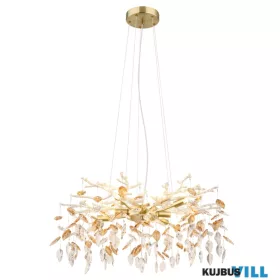   GLOBO 64132-8 DANNA Csillár fém arany színű matt, üvegkristályok borostyán, átlá