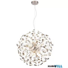   GLOBO 64135H2C KATRINA Csillár krómozott fém, füstszínű/átlátszó K9 kristályok, átl