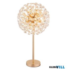   GLOBO 64135T KATRINA Asztali lámpa, fém arany színű, átlátszó K9 kristályok, kábe