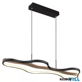   GLOBO 67181H BEZZY Függeszték  fém fekete matt, fa sötétbarna, alumínium fekete