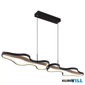   GLOBO 67181H1 BEZZY Függeszték  fém fekete matt, fa sötétbarna, alumínium fekete