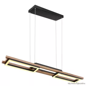   GLOBO 67266H ILLA Függeszték fém fekete matt, MDF sötétbarna,műanyag fehér, fa