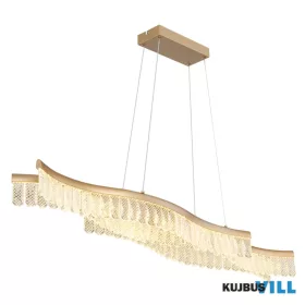   GLOBO 67348HG JULIET Függőlámpa, fém arany színű matt, átlátszó akril kristályok,