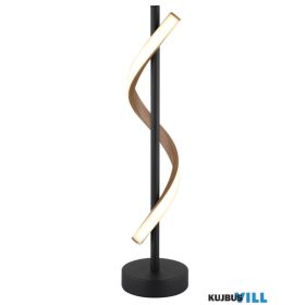   GLOBO 67354T WATKINS Asztali lámpa, matt fekete fém, sötét fa megjelenésű alumíni