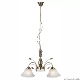   GLOBO 69007-3H POSADAS Csillár bronz, üveg alabástom fehér, ø: 600, H:1000, exkl. 3