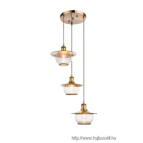   GLOBO 69030-3H NEVIS Függeszték, bronz , üveg, SzxH:450x1500, 3xE27