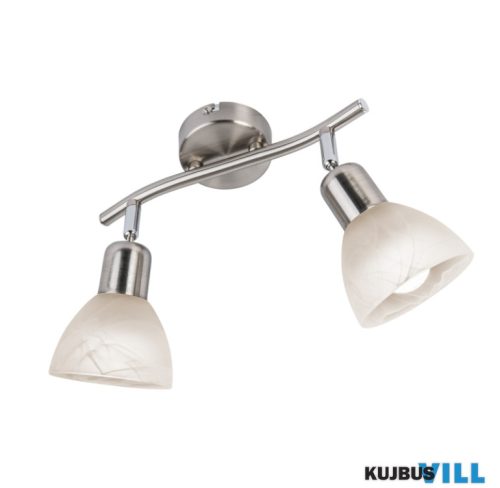 GLOBO 818902016X DAYTONA Fali lámpa, fém nikkel matt, üveg, forgatható, HxSzxM: 100x250x168mm, 2x E14 LED 5W 230V izzókal, 430lm kimenet, 3000K