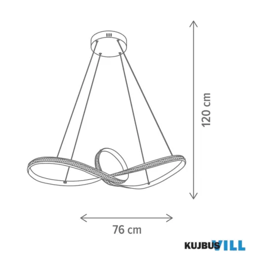 KLAUSEN KL142096 LED Függesztett csillár, GLAZED LG SP1, 40W, 4000K, arany