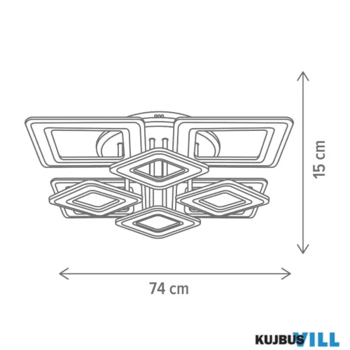 KLAUSEN KL151047 Mennyezeti lámpa, LED TRIGOS PL8,252W, 3000-6500K, fehér
