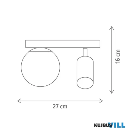 KLAUSEN KL162015 Spotlámpa,Y AP2,1xGU10 + 1xE14, sárgaréz, fekete