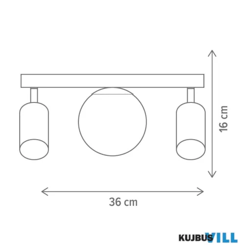KLAUSEN KL163014 Spotlámpa,Y PL3, 2xGU10 + 1xE14, sárgaréz, fekete