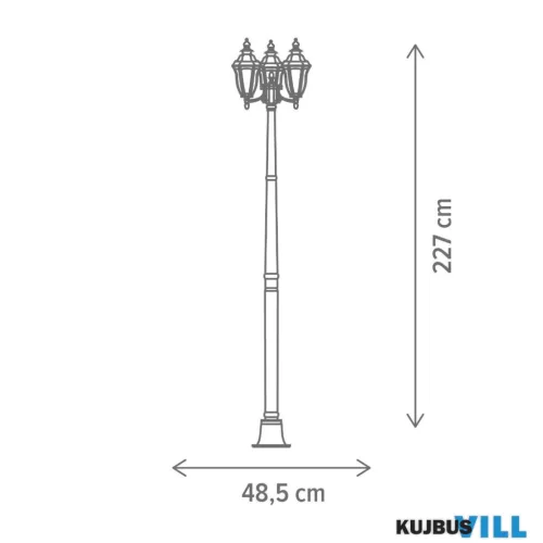 KLAUSEN KL5538 Oszloplámpa, BALTIMORE 6,3xE27, barna