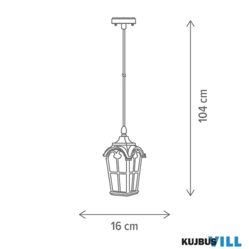 KLAUSEN KL5548  Függesztett csillár, SPOKANE 7, 1xE27, antikolt bronz
