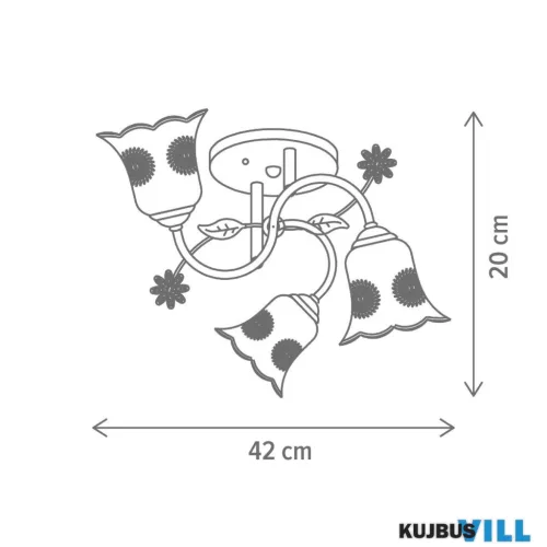 KLAUSEN LY-3088 Csillár, BELLIS 3, 3xE27, fehér, antikolt bronz