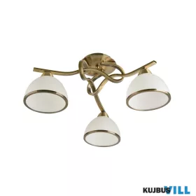  KLAUSEN LY-3490 Csillár, EGGO 3, 3xE27, fehér, antikolt bronz