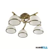 KLAUSEN LY-3491 Csillár, EGGO 5, 5xE27, fehér, antikolt bronz