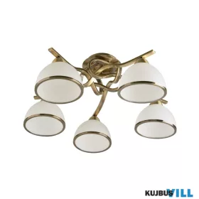   KLAUSEN LY-3491 Csillár, EGGO 5, 5xE27, fehér, antikolt bronz