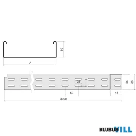 KZI 60X150X0.75 S  Kábeltálca int.végz. -3/18/540m