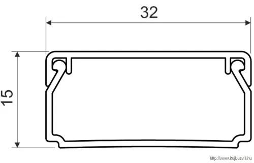 LHD 32X15 P2 Minicsatorna öntapadós -2/80m