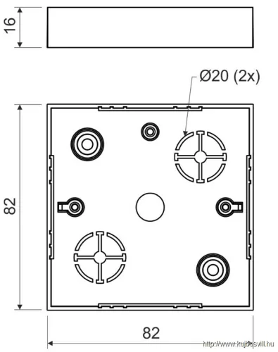LK 80/2 HB Elosztódoboz+fedél -10/120db