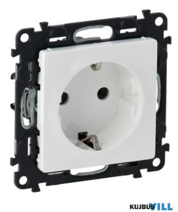 LEGRAND 753120 Valena Life 2P+F csatlakozóaljzat biztonsági zsaluval, rugós vezetékbekötéssel fehér