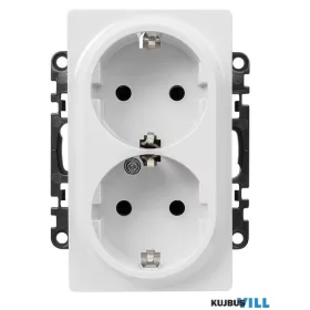   LEGRAND 753127 Valena Life 2x2P+F csatlakozóaljzat, egybeépített burkolattal, keret nélkül, rugós vezetékbekötéssel fehér