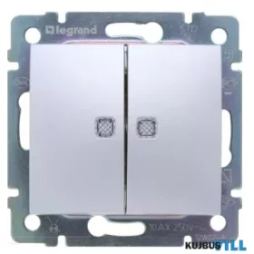   LEGRAND 770212 Valena kettős váltókapcsoló jelzőfénnyel, alumínium