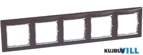 LEGRAND 770375 Valena Wenge dekor / Ezüst, 5-ös vízszintes keret