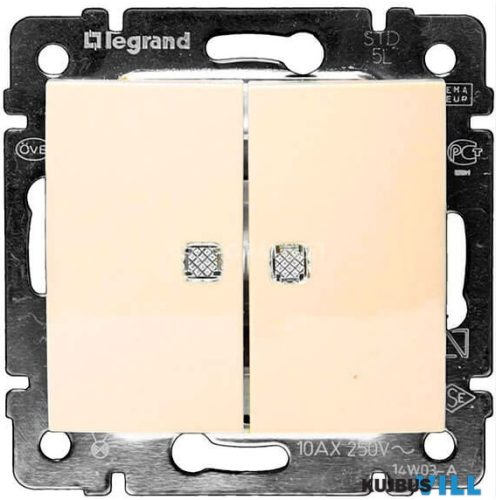 LEGRAND 774113 Valena csillárkapcsoló két ellenőrzőfénnyel, elefántcsont