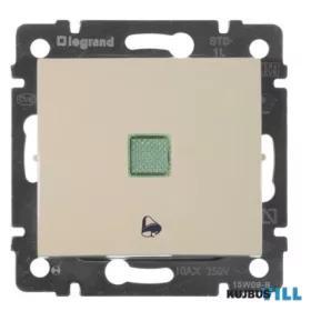   LEGRAND 774315 Valena egypólusú nyomó csengőjellel, jelzőfénnyel, elefántcsont