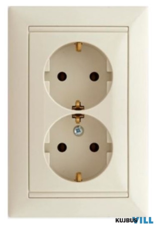 LEGRAND 774370 Valena 2x2P+F csatlakozóaljzat elefántcsont