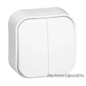   LEGRAND 782402 Forix IP20 falon kívüli kettős egypólusú kapcsoló, 10 AX - 250 V~ fehér