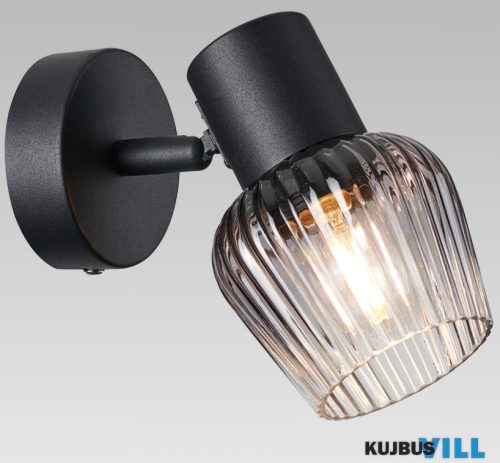 LUXERA 14100 OASIS spotlámpa 1xE27/60W matt fekete/füstüveg