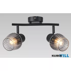   LUXERA 14101 OASIS spotlámpa 2xE27/60W matt fekete/füstüveg