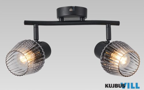 LUXERA 14101 OASIS spotlámpa 2xE27/60W matt fekete/füstüveg