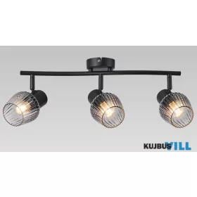   LUXERA 14102 OASIS spotlámpa 3xE27/60W matt fekete/füstüveg
