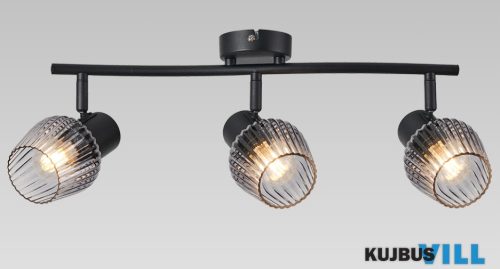 LUXERA 14102 OASIS spotlámpa 3xE27/60W matt fekete/füstüveg